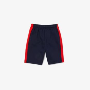 Lacoste Two-Tone Fleece Shorts Dětské - Kraťasy Tmavě Blankyt Blankyt / Červené | CZ-p99US7